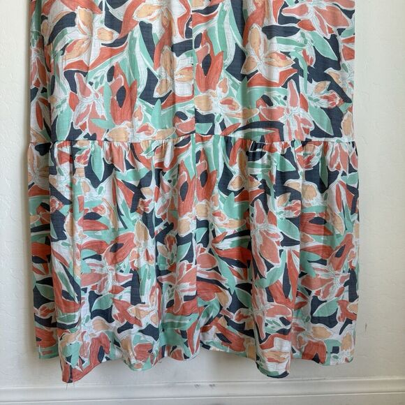 Nine West 2X Tiered Tropical Floral Maxi Halter Dress Resort Wear Beach Vacation - Picture 8 of 14